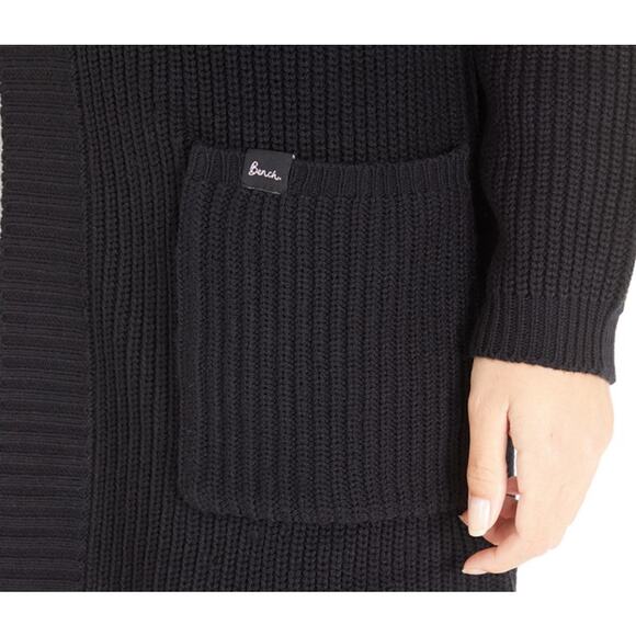 Bench Women's Asteria Long Open Cardigan, Black, Size Medium, NWT - Picture 3 of 5